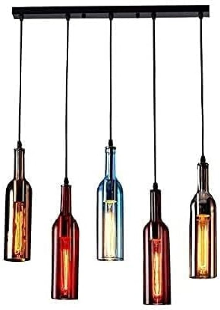 Pendente de Garrafa de Vidro: Sustentabilidade e Estilo Industrial - inspiração