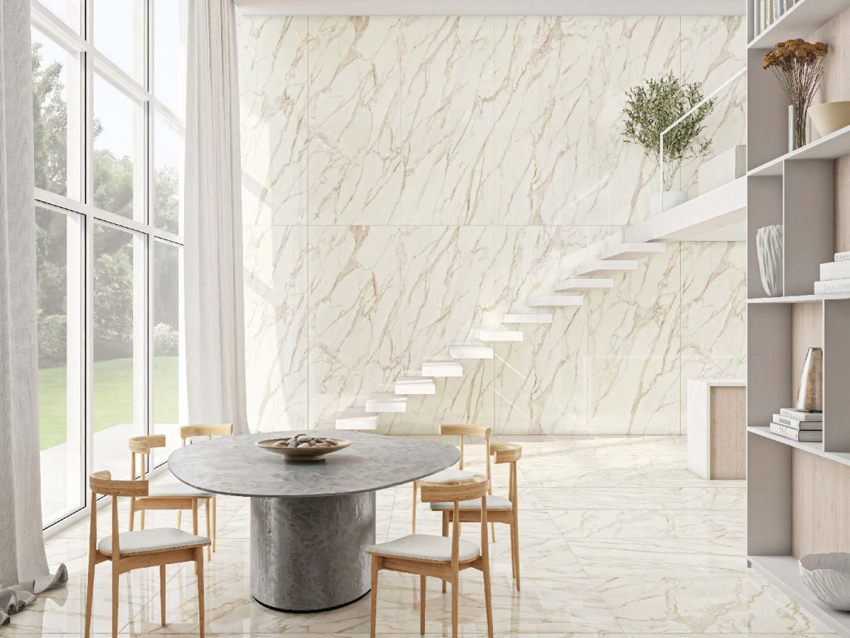 Elegância Minimalista: Mármore Branco em Espaços Clean e Iluminados - ideia