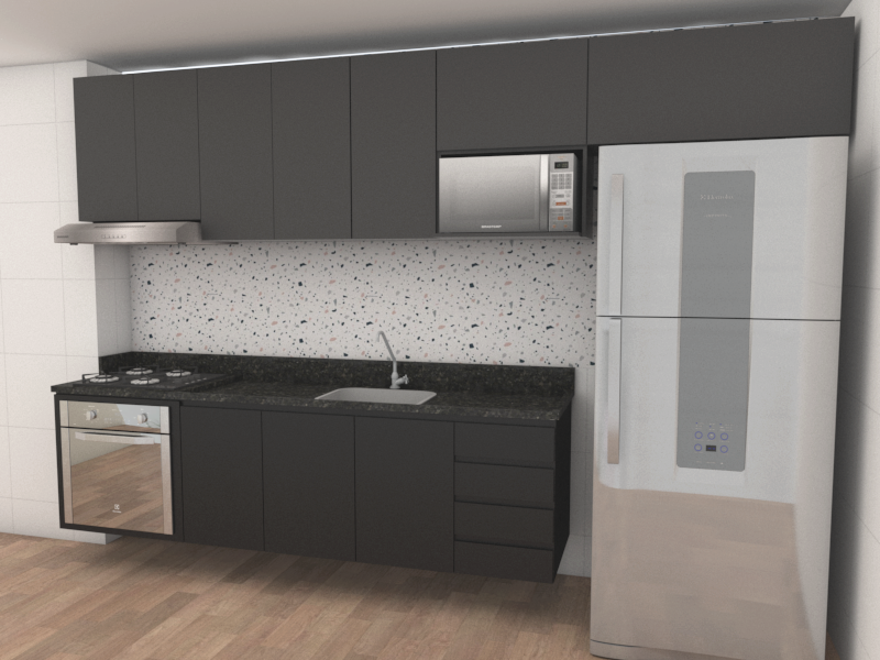 Cozinha Planejada com Revestimento 3D: Textura e Sofisticação! - inspiração