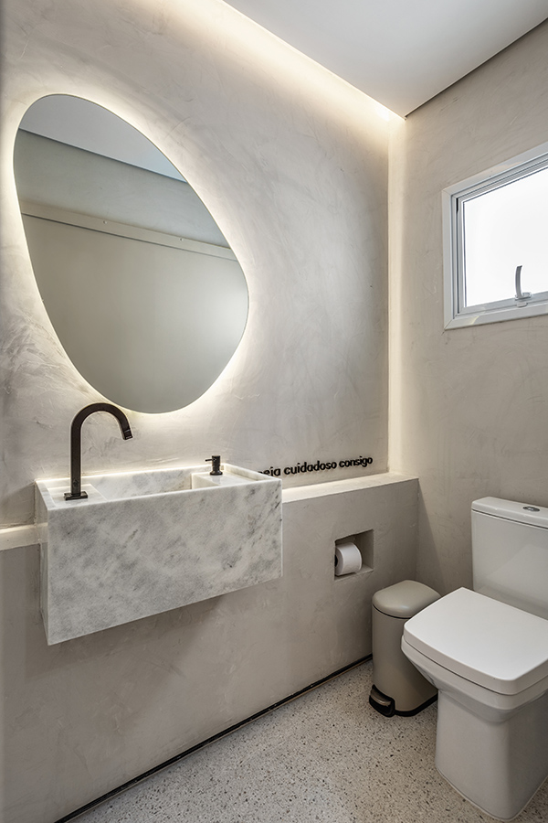 Com Acabamento em Cimento Queimado para um Visual Moderno e Industrial - ideia