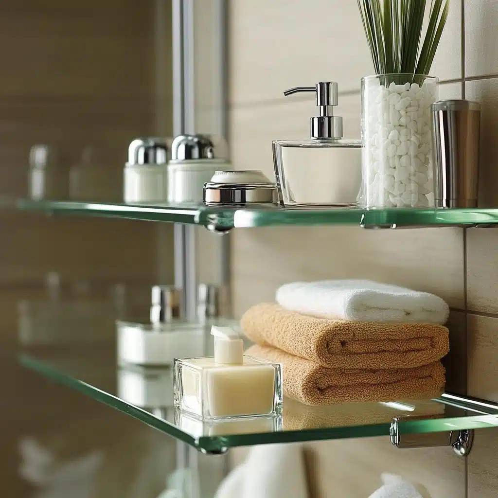 Prateleiras de Vidro no Banheiro: Elegância e Funcionalidade - inspiração
