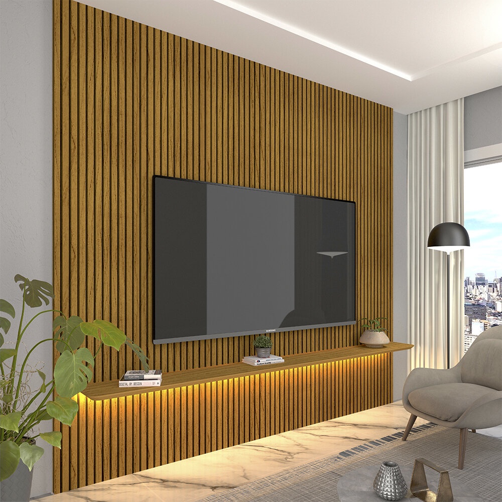 Painel de TV com Textura 3D: Design e Personalidade na sua Sala - inspiração