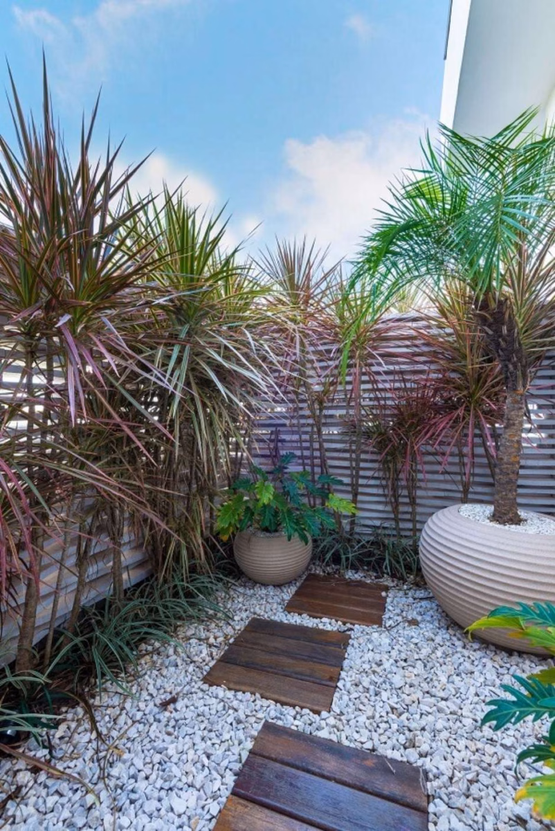 Minimalismo Chic com Pedras Brancas e Suculentas - detalhe