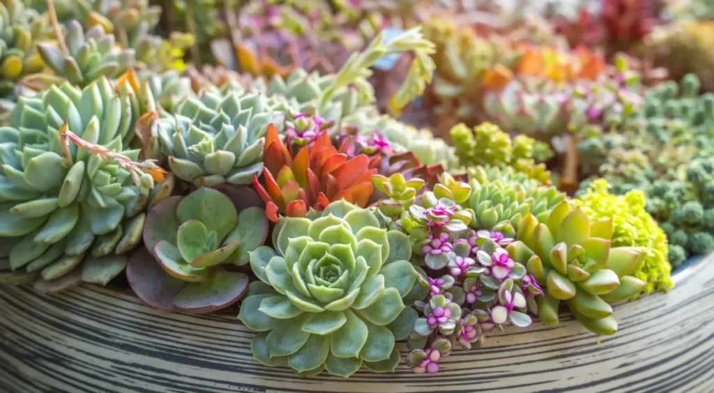 Tapete de Suculentas: Sedum e Echeveria Criando Texturas Incríveis - detalhe