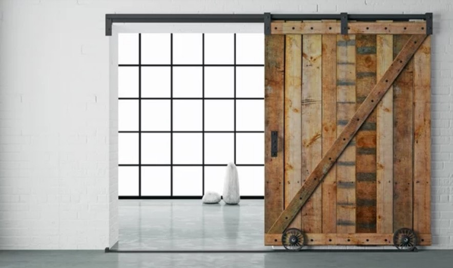 Porta de Celeiro: Um Toque Campestre Moderno - detalhe