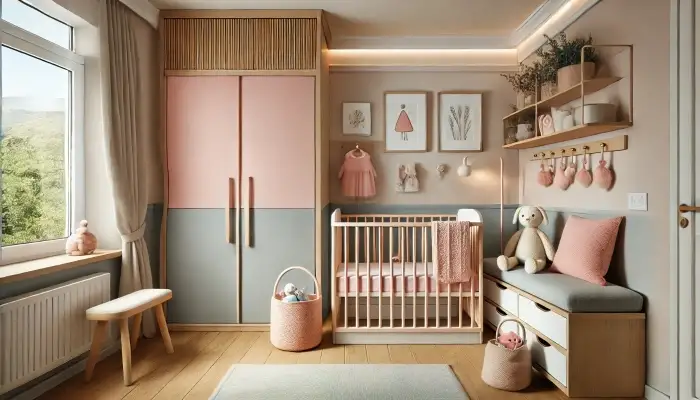 Quarto de Bebê Pequeno com Espelho para Ampliar o Espaço - detalhe