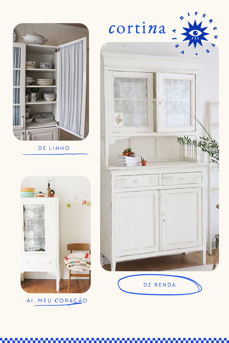 Armário de Cozinha Vintage com Decoupage Romântica - ideia