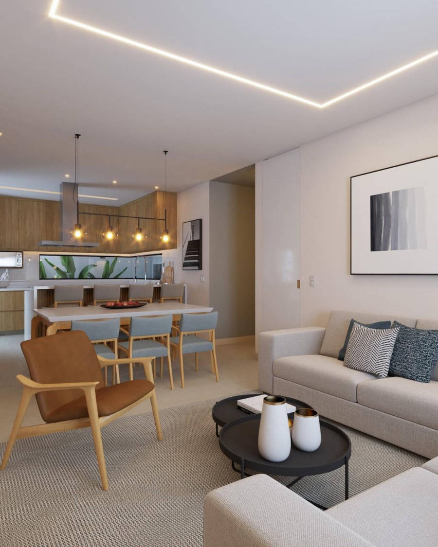 Com Iluminação Suspensa e Detalhes em Cobre - ideia