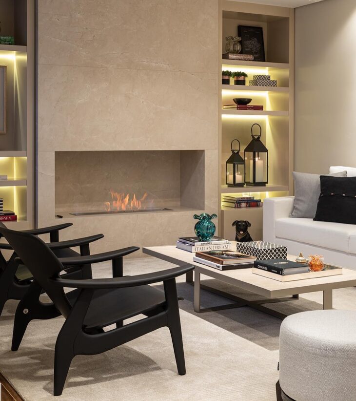 Com Lareira Ecológica: Aconchego Moderno e Sustentável - ideia