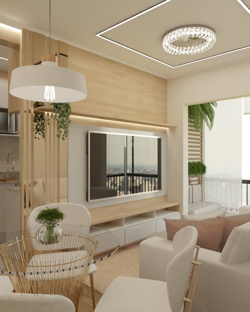 Elegância Minimalista: Integração Clean com Tons Neutros e Vidro - detalhe