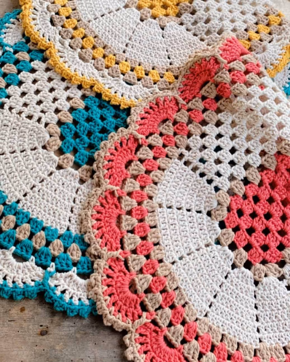 Tapete de Crochê: Charme Artesanal e Cores Vibrantes para Alegrar Seu Espaço - ideia