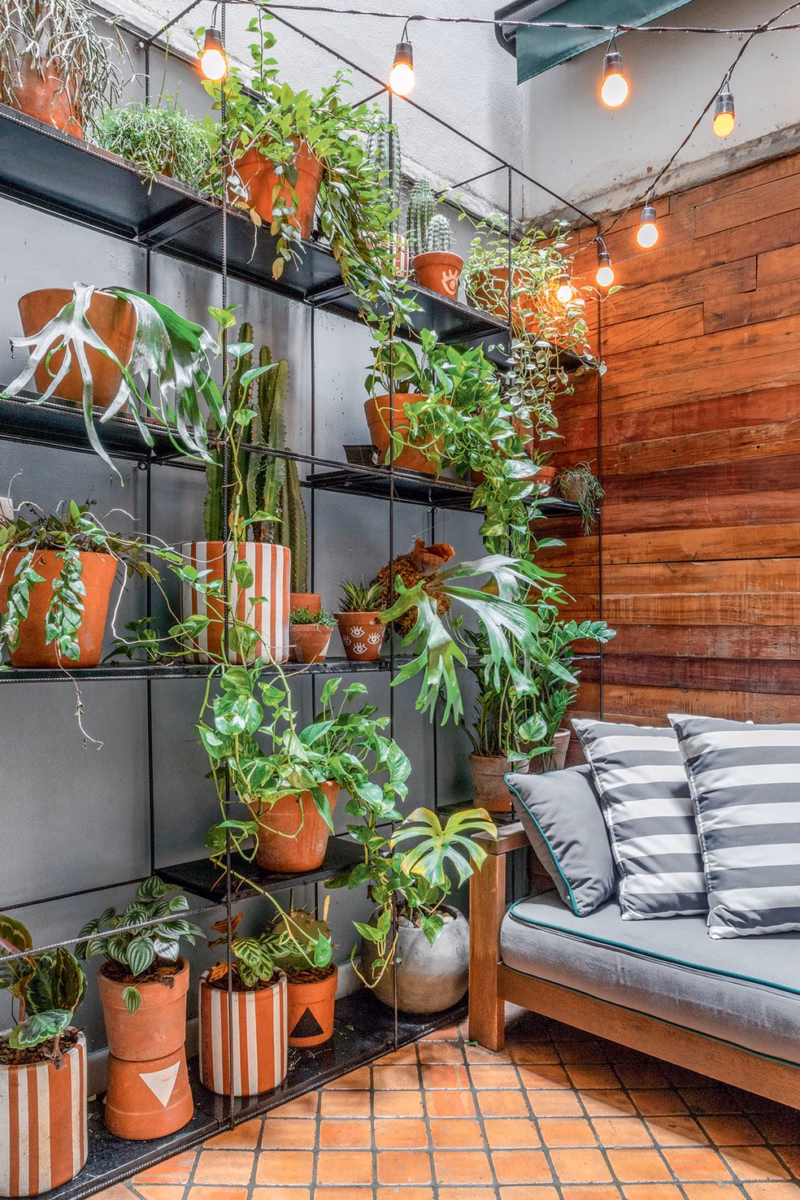Aproveitando a Luz Natural com Plantas Pendentes - detalhe