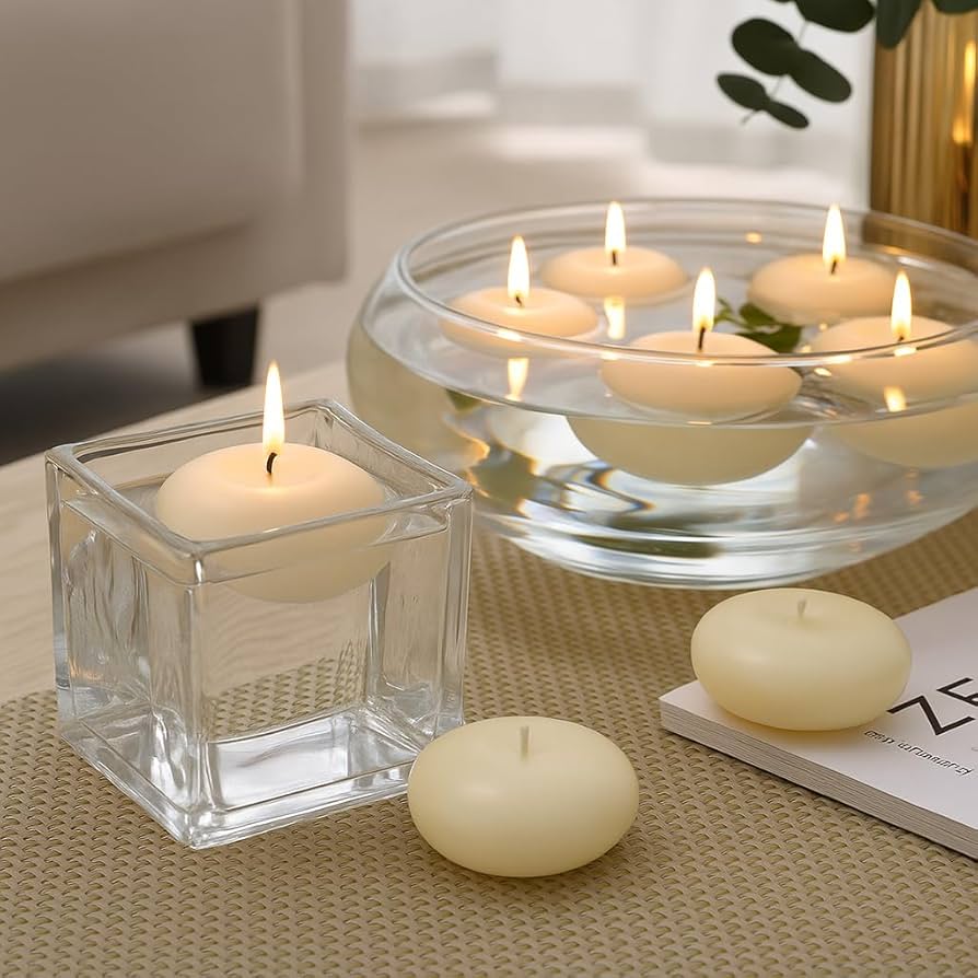 Velas Aromáticas Flutuantes em Tigelas de Água - detalhe