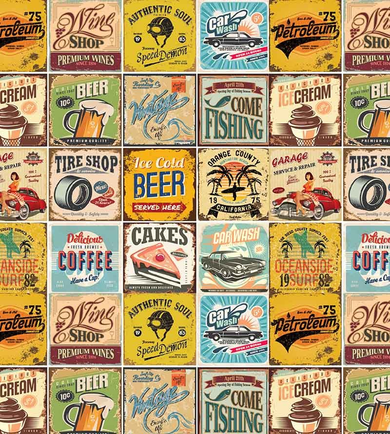 Adesivos Vintage: Charme Retrô com Padrões e Cores que Remetem a Cozinhas de Antigamente - ideia