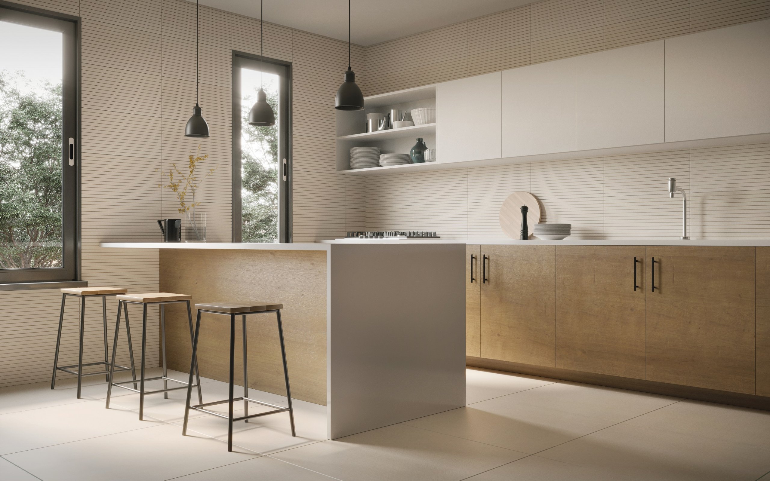 Armário de Cozinha 2 Portas com Prateleiras Expostas: Organização e Estilo em Harmonia - detalhe