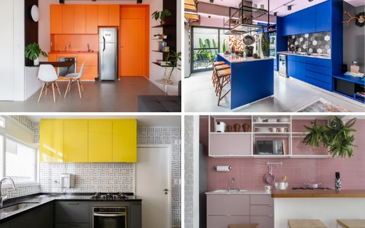 Armários de Cozinha Coloridos com Tinta Lousa: Liberdade para Criar e Anotar! - inspiração