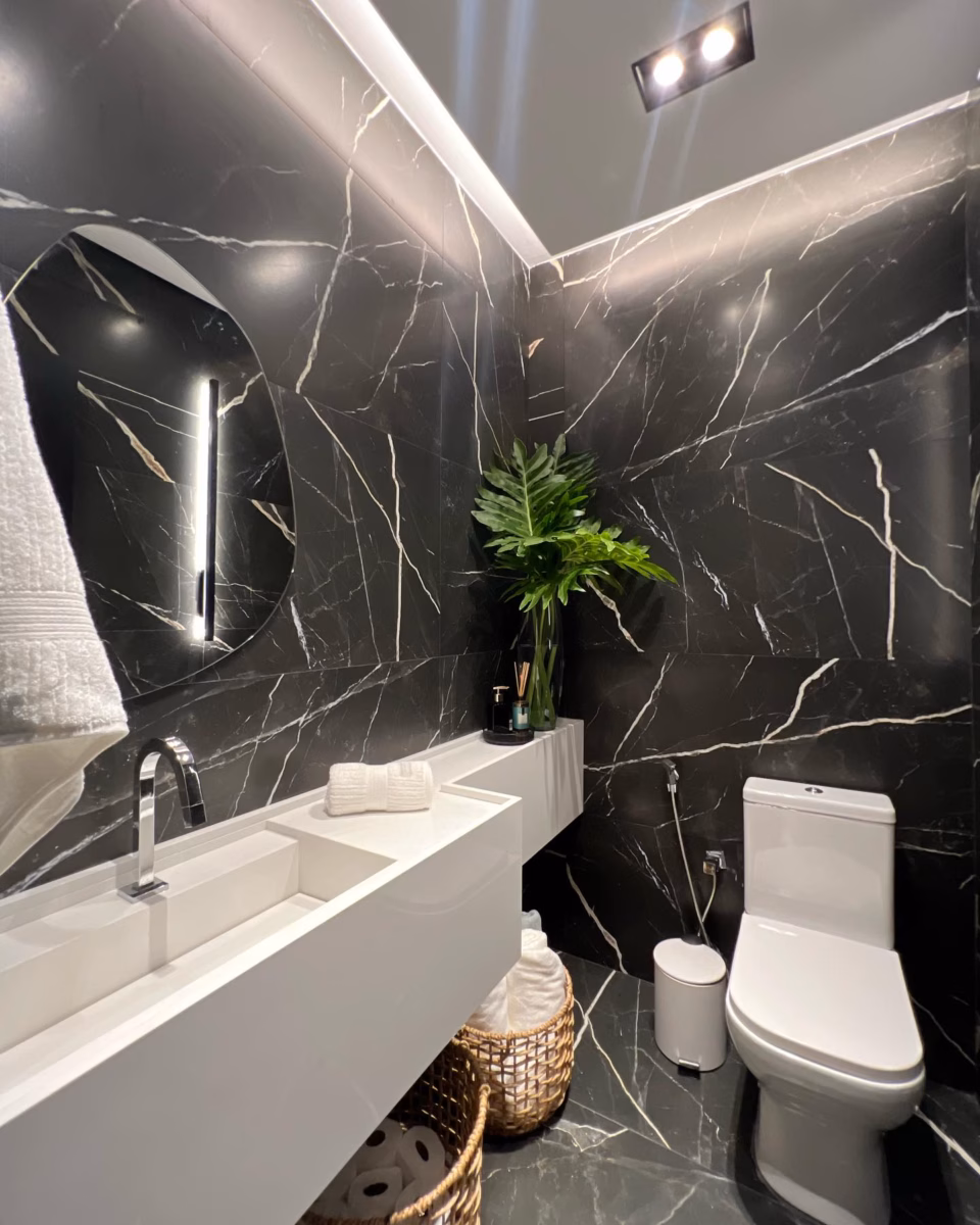 Detalhes em Mármore Calacatta: Elegância Clássica - ideia