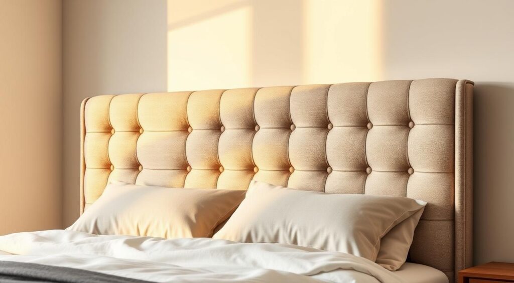 Cabeceira em Veludo Colorido com Formato Geométrico: Design Ousado - ideia