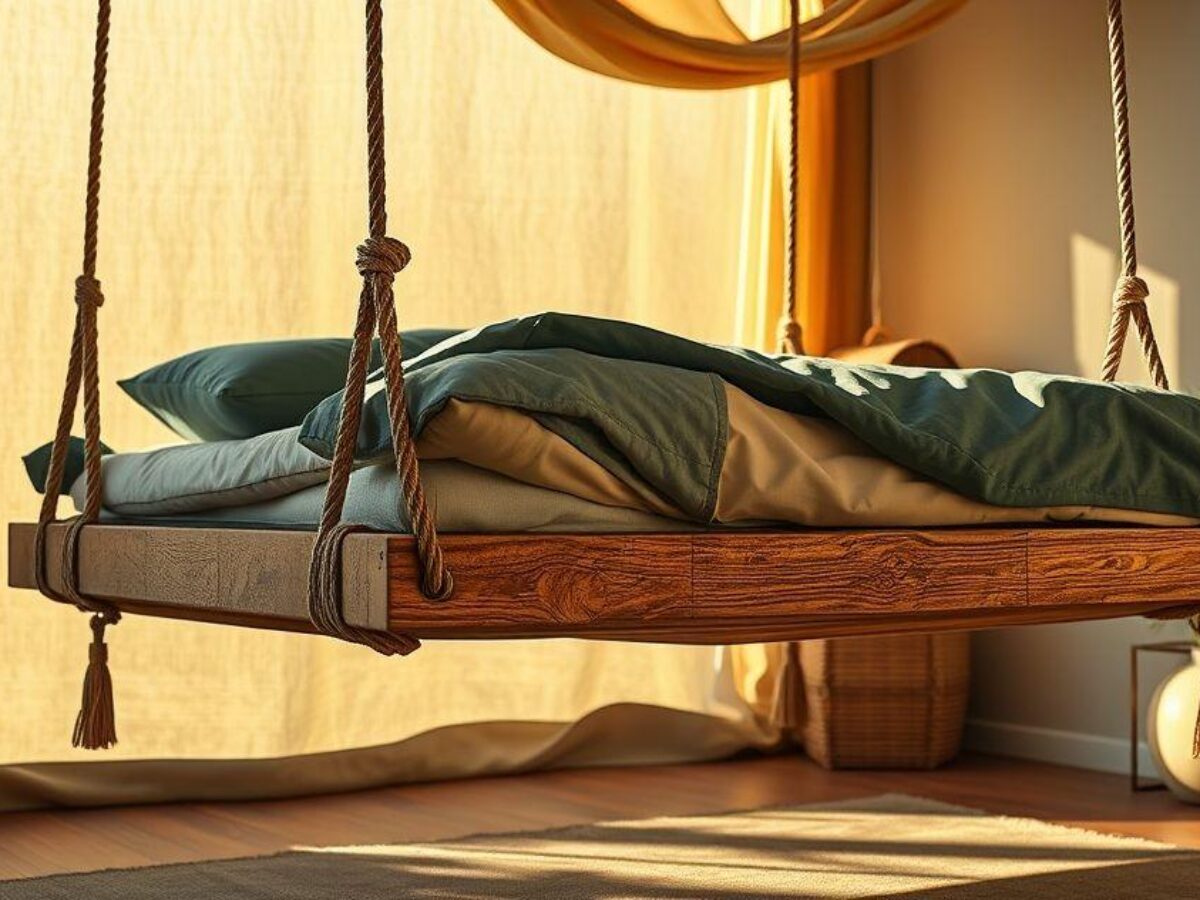 Cama Suspensa Macramê: Toque Boho e Aconchegante - inspiração