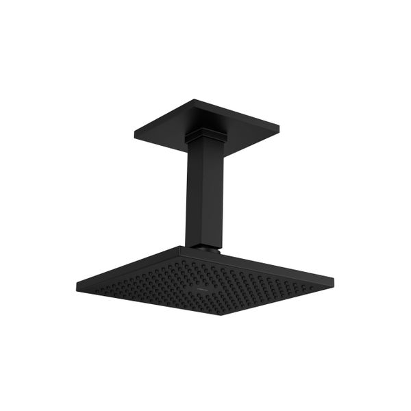 Chuveiro de Teto Quadrado com Acabamento Preto Fosco: Modernidade Sofisticada - inspiração