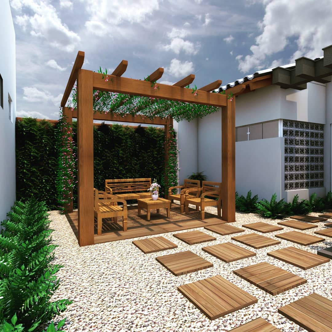 Pergolado Moderno com Policarbonato e Design Minimalista - detalhe