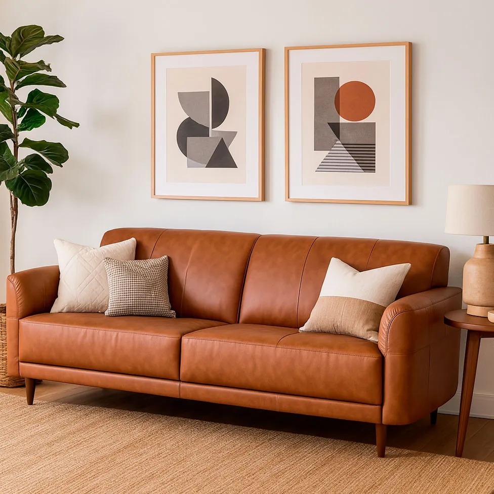 Sofá de Couro Envelhecido: Elegância Atemporal com Toque Vintage - inspiração