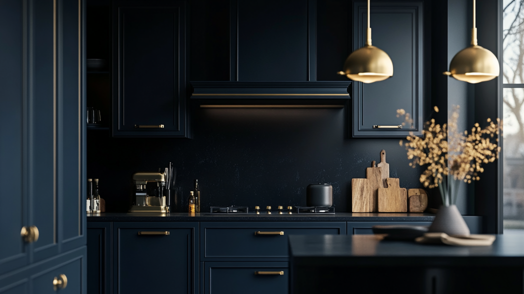 Azul e Dourado: Luxo e Requinte na Sua Cozinha - inspiração