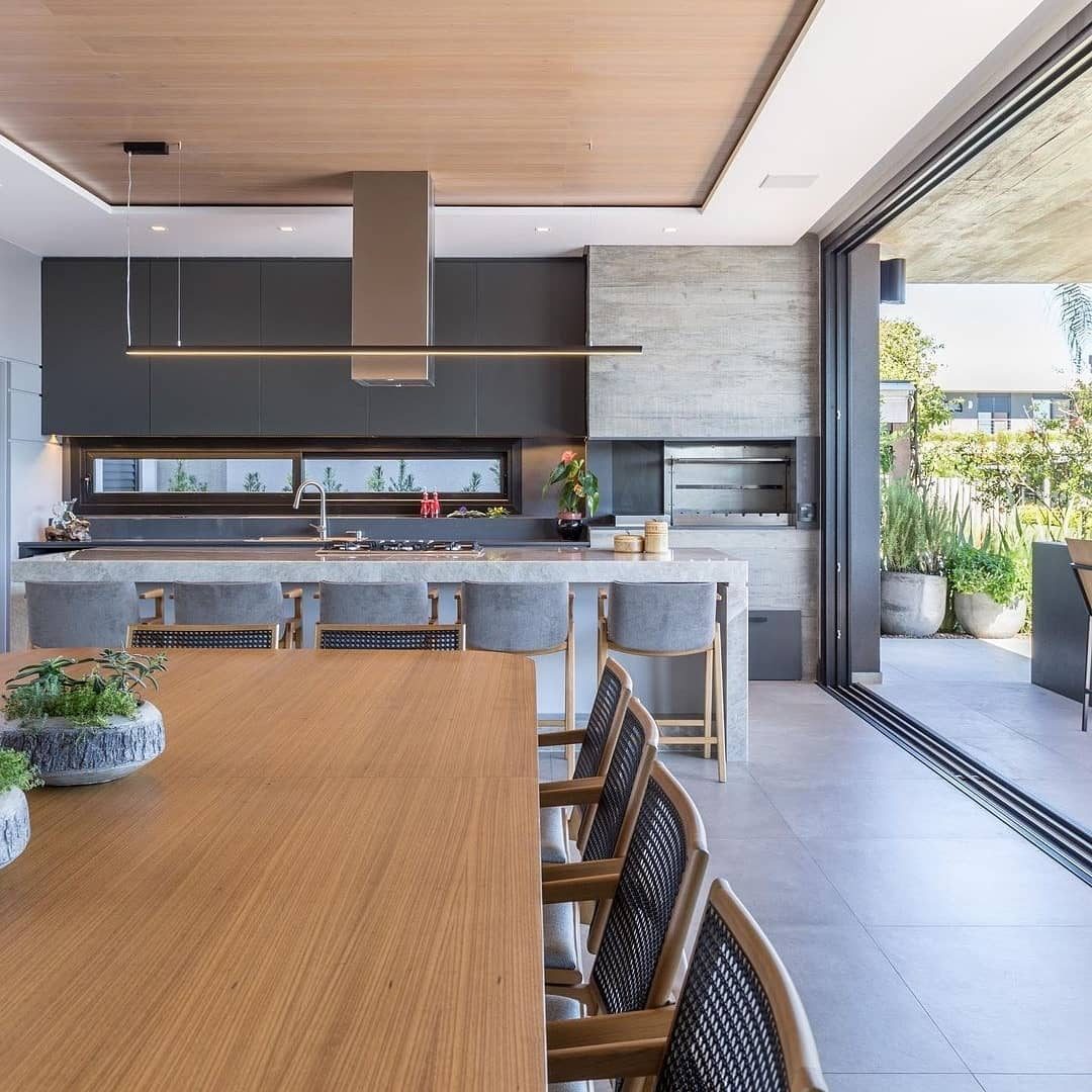 Ilha com Base em Concreto Aparente e Design Industrial - inspiração