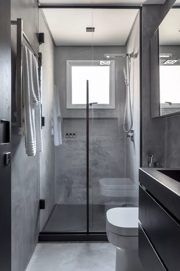 Banheiro Cinza Minimalista: Menos é Mais com Estilo - detalhe
