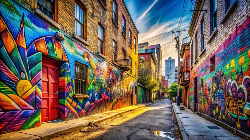 Mural Artístico com Grafite: Uma Explosão de Cores Urbanas - inspiração