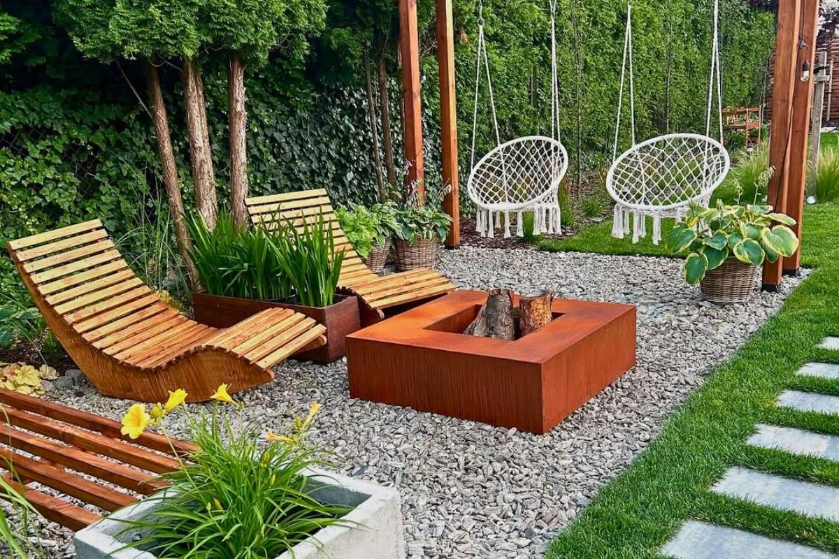 Jardim de Pedras Relaxante com Fonte e Plantas Ornamentais - detalhe