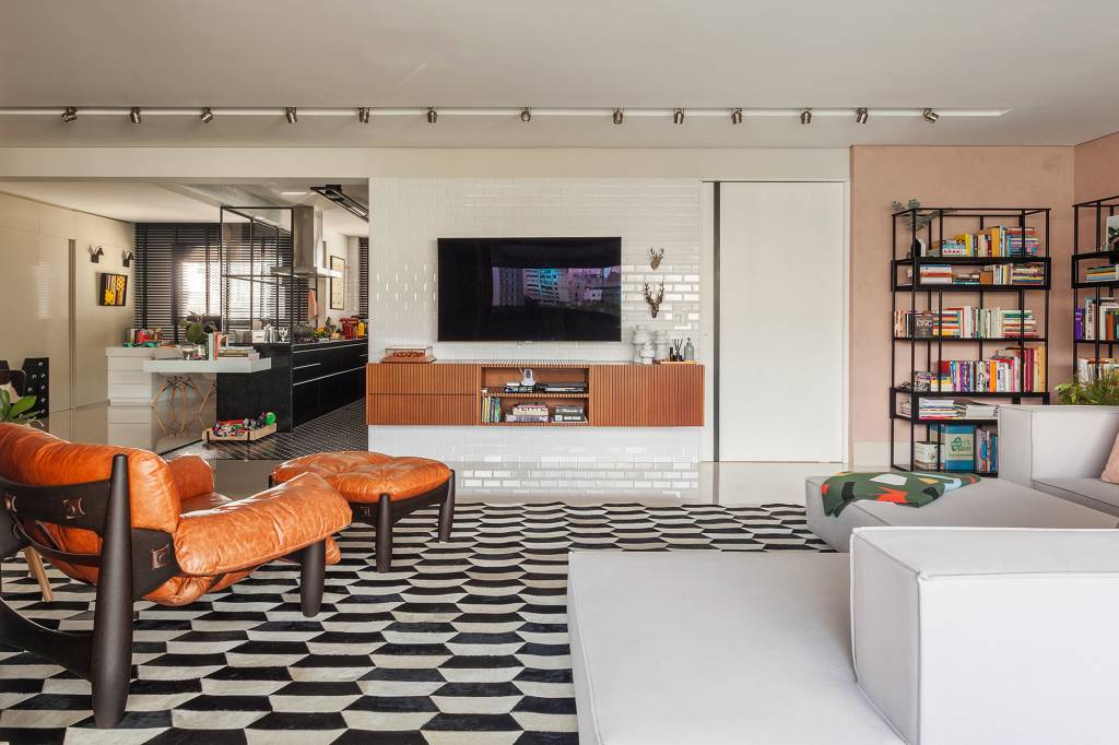 Painel de TV com Textura 3D: Design e Personalidade na sua Sala - detalhe