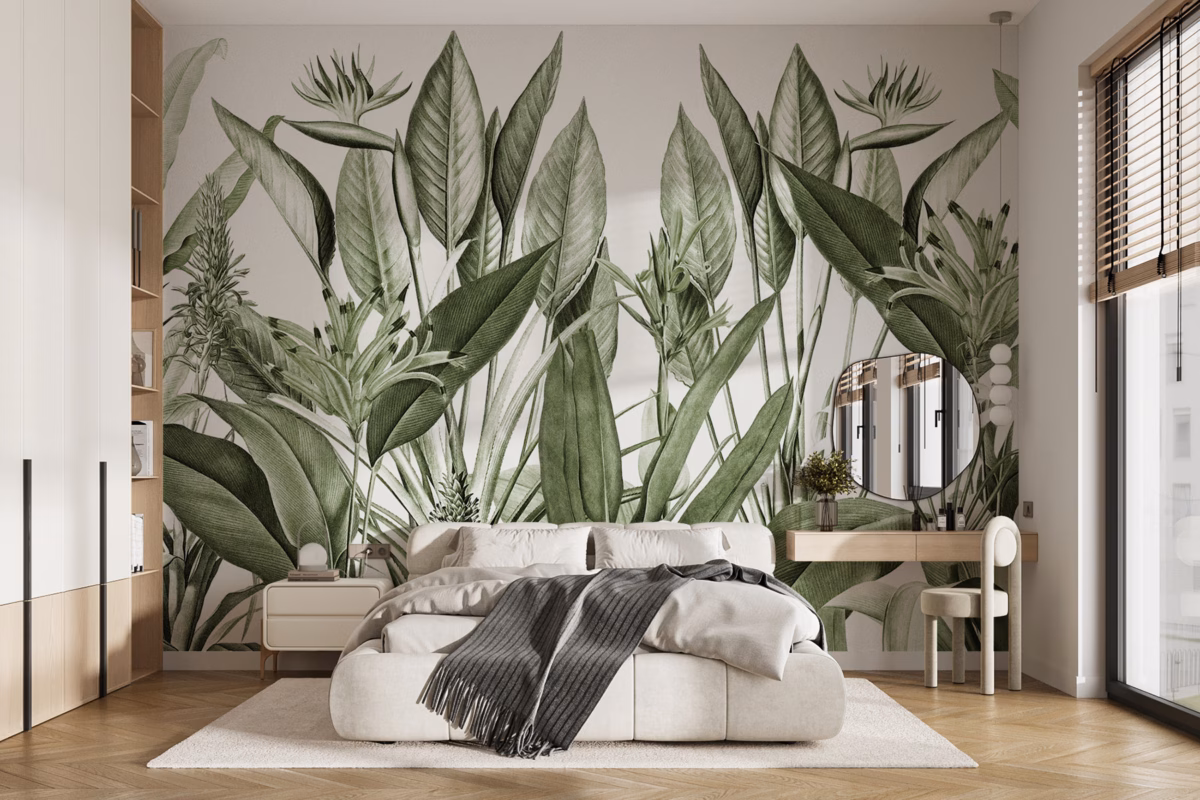 Tropical Moderno: Cores Vivas e Folhagens Exuberantes - detalhe