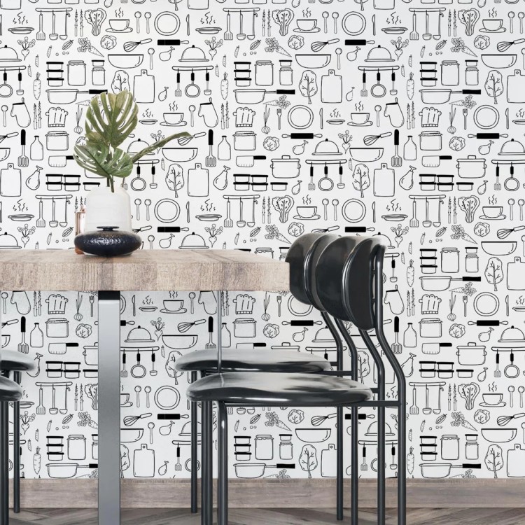 Elegância em Preto e Branco: Padrões Geométricos Modernos - detalhe