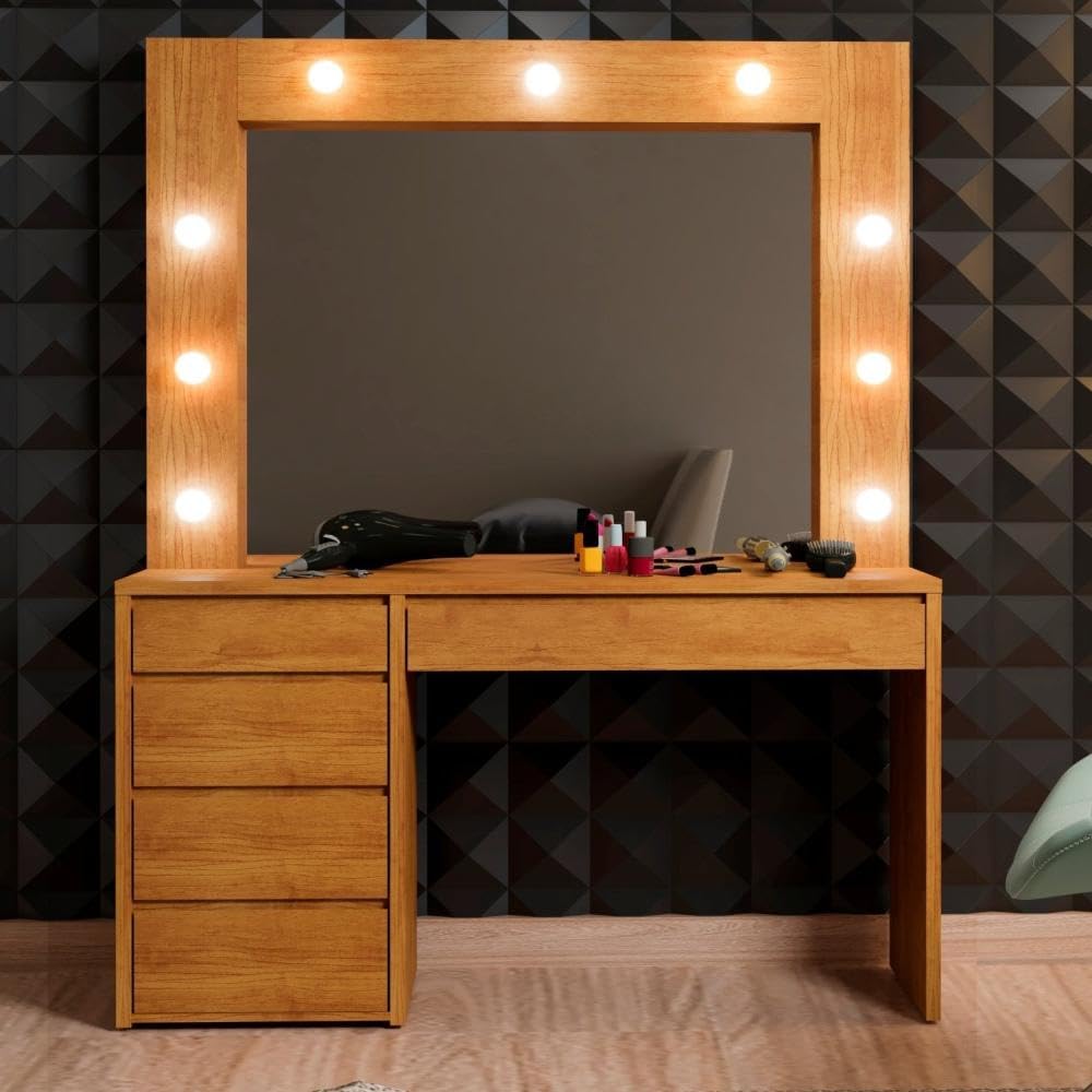 Penteadeira Camarim em MDF Amadeirado: O Toque Aconchegante da Natureza no Seu Espaço - inspiração