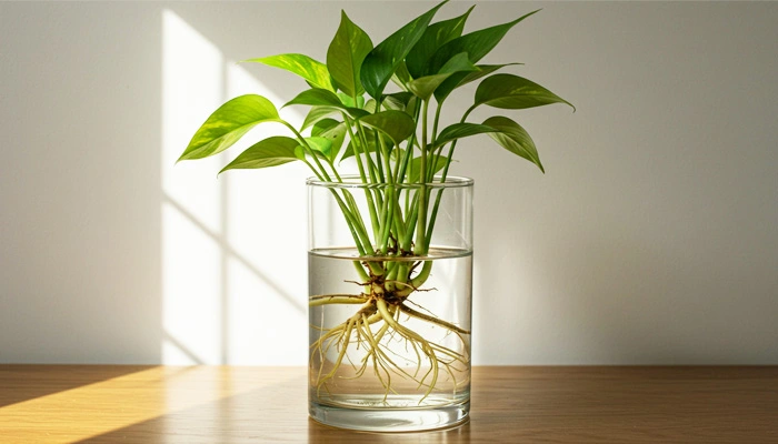 Plantas Aquáticas em Vidro: Elegância e Frescor - detalhe