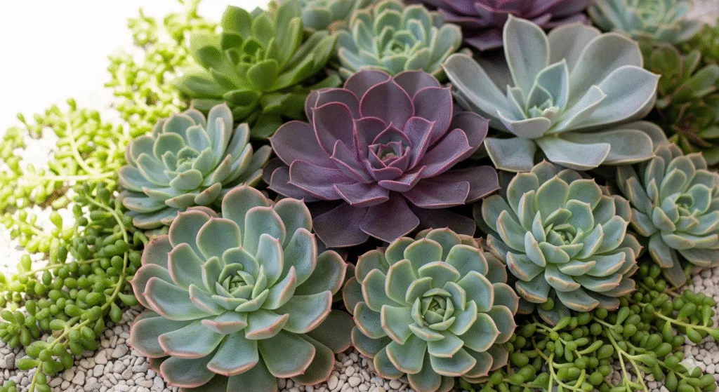 Tapete de Suculentas: Sedum e Echeveria Criando Texturas Incríveis - ideia