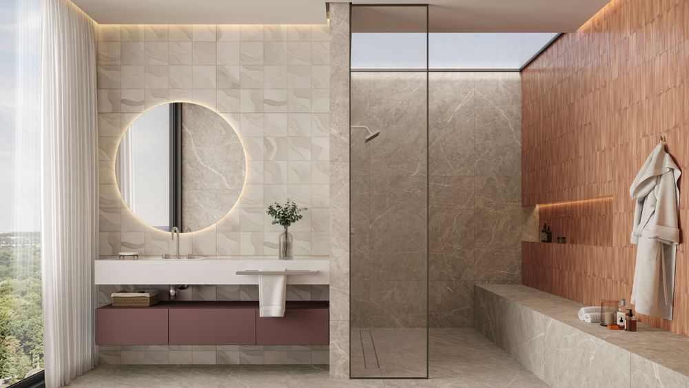 Porcelanato com Grandes Formatos: Amplitude e Sofisticação para Banheiros Modernos - ideia