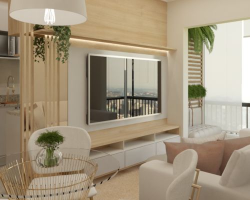 Elegância Minimalista: Integração Clean com Tons Neutros e Vidro - ideia