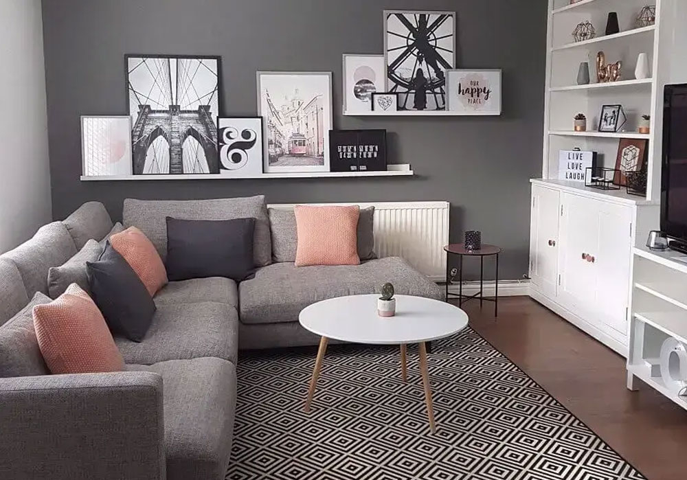 Sofá Cinza e Galeria de Arte: Seu Sofá Como Ponto de Partida Para Uma Pinacoteca Particular! - ideia