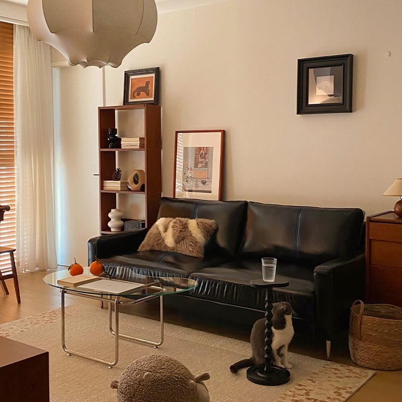 Sofá de Couro Preto em Ambientes Modernos: Elegância Minimalista - ideia