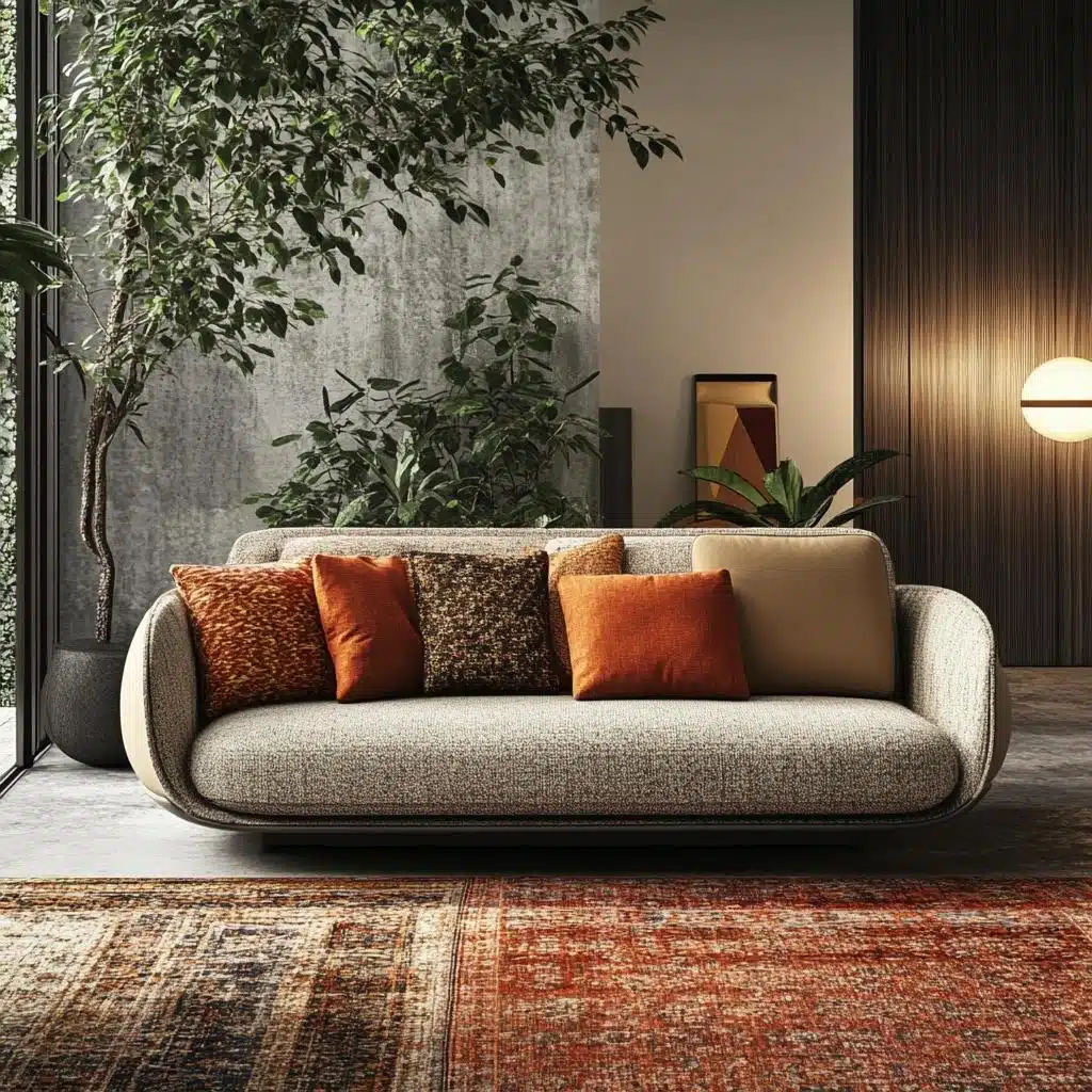 Sofá Sem Braço em Veludo Rosê com Detalhes em Metal Dourado - ideia