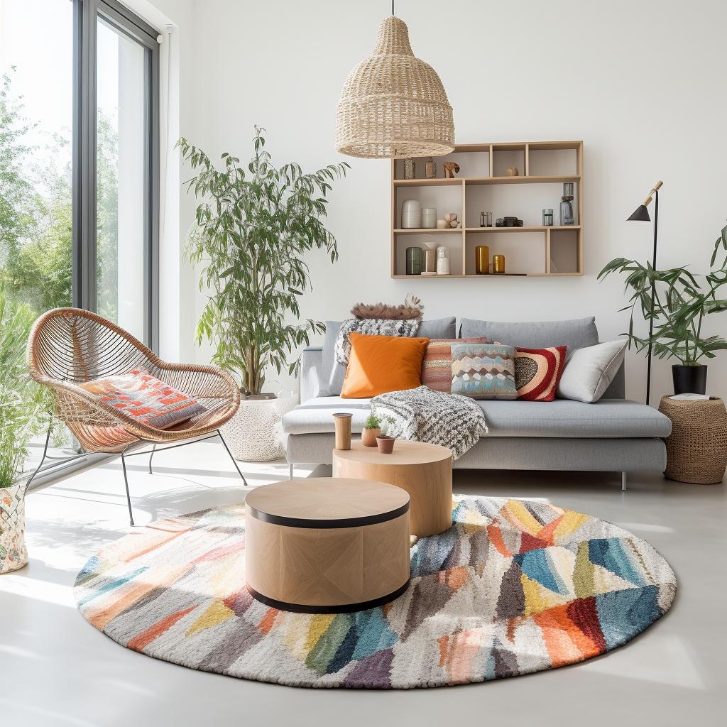 Tapete Redondo Colorido: Alegria Vibrante no Ambiente - inspiração