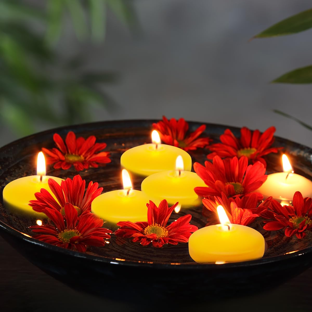 Velas Aromáticas Flutuantes em Tigelas de Água - ideia