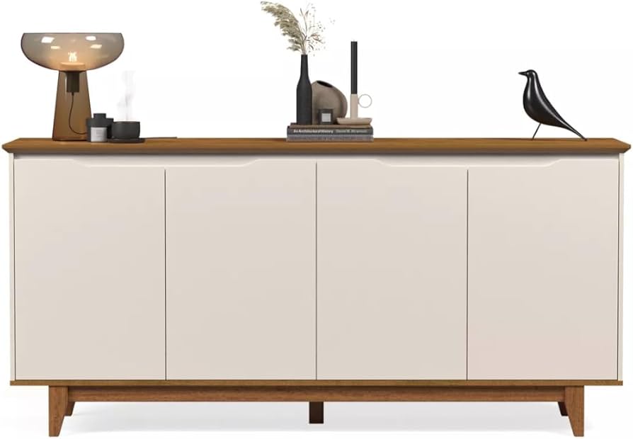 Aparador Off-White com Textura: Minimalismo Elegante - inspiração