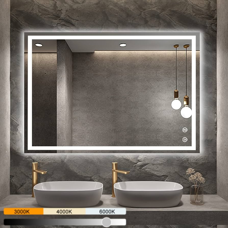 Espelho Ampliado com LED: Glamour e Funcionalidade - inspiração