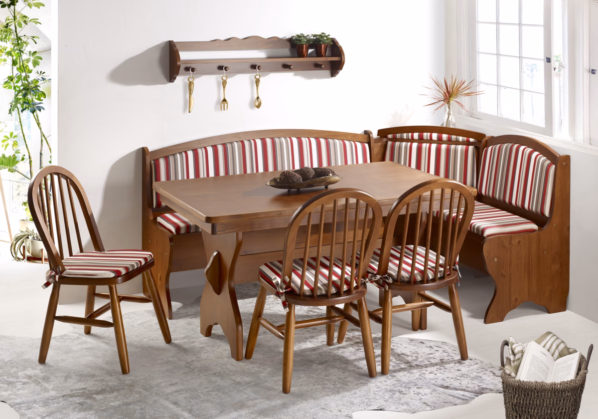 Canto Alemão Rústico com Madeira de Demolição e Texturas Naturais - detalhe