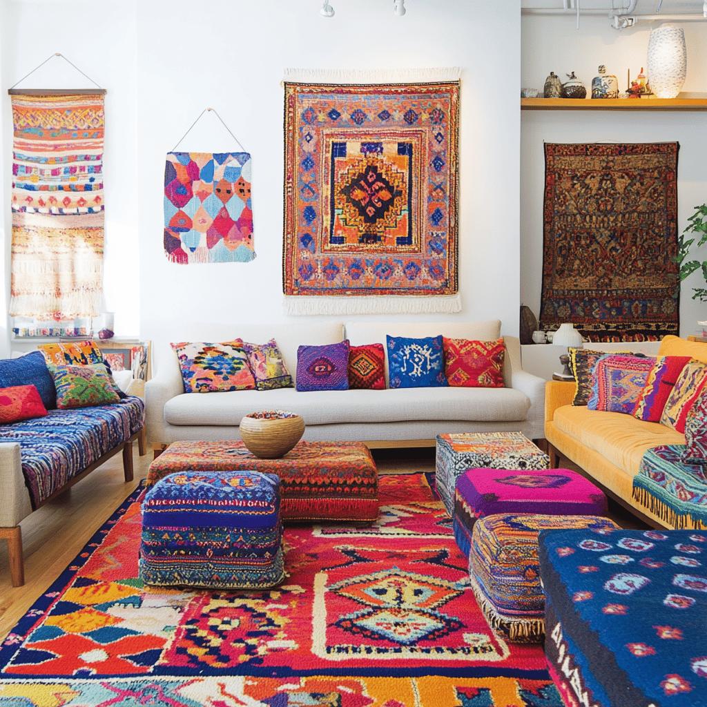 Tapetes Coloridos para Alegrar o Ambiente - inspiração