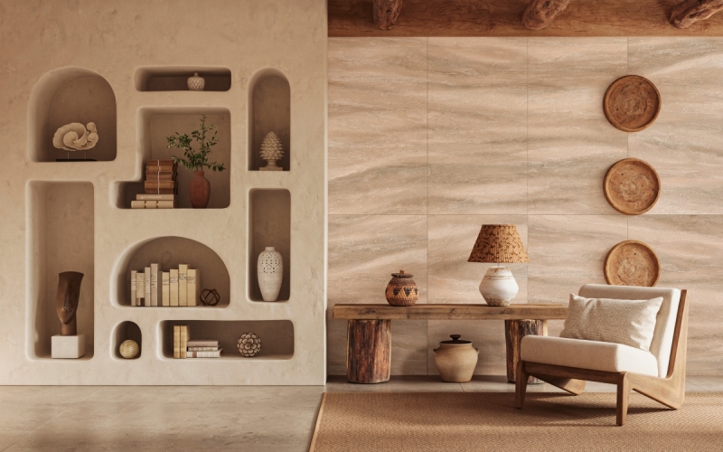 Com Toque Rústico: Revestimentos Naturais e Cores Terrosas para Acolher - inspiração