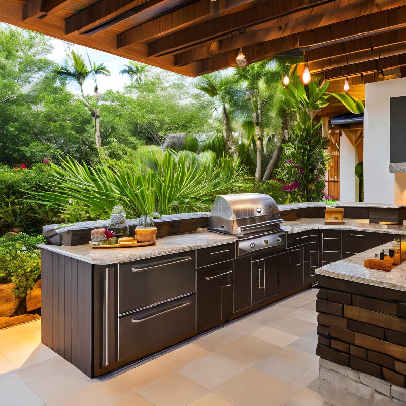 Refúgio Tropical: Decoração com Bambu e Plantas Exuberantes - ideia